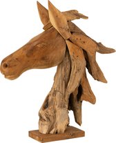 J-Line Paardenkop Stukken Teak Hout Naturel