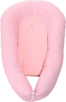 Lorelli Moons & Stars  2-in-1 Babynest voor pasgeborenen, Voedingskussen van 100% katoen met wasbare hoes, Pink Roze