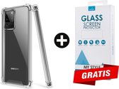Crystal Backcase Transparant Shockproof Hoesje Samsung Galaxy S20 Ultra - Gratis Screen Protector - Telefoonhoesje - Smartphonehoesje