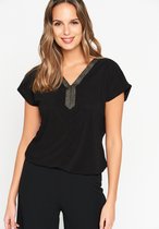 LOLALIZA T-shirt - Zwart - Maat L