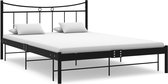 Bedframe metaal en multiplex zwart 140x200 cm