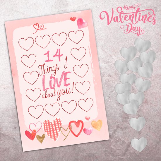 14 dingen die ik leuk vind aan jou Valentine Scratch Off Print Valentijns cadeau