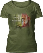 Ladies T-shirt Protect Orangutan Green L