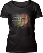 Ladies T-shirt Protect Orangutan Black XXL