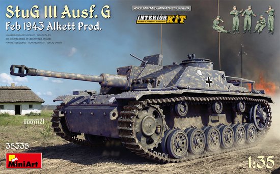 MiniArt Modelbouwpakket Militaire voertuigen - 35335 StuG III Ausf. G Feb 1943 Alkett Prod. with Interior Plastic - 1:35 -