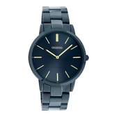 OOZOO Vintage series - Donker blauwe horloge met donker blauwe roestvrijstalen armband - C20105 - Ø38