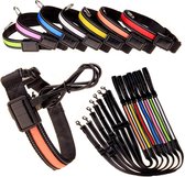 Zenergy lichtgevende halsband - honden - LED - solar - oplaadbaar - reflector - veilig - M - rood
