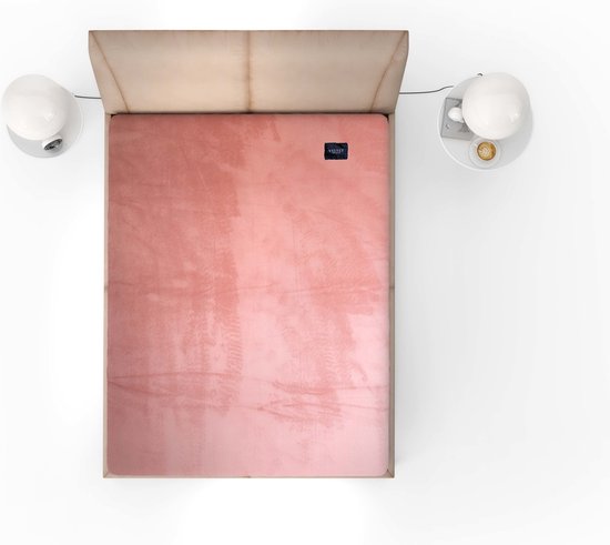 Velvet Velours hoeslaken Oud Rose 160 x 200 cm + 40 cm hoekhoogte