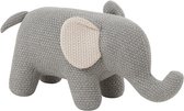 Kat - Olifant | textiel - katoen | wit - grijs | 48x20x (h)23 cm