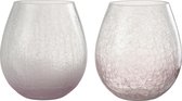 Windlicht | glas | paars | 18.5x18.5x (h)20.5 cm