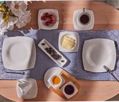 Karaca Fine Pearl Helen 26-delige vierkante Pearl ontbijt-/serveerset voor 6 personen
