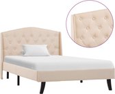 vidaXL Bedframe stof crème 100x200 cm