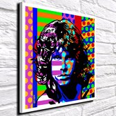 Pop Art Jim Morrison Poster in lijst - 90 x 90 cm en 2 cm dik - Fotopapier Mat 180 gr Framed - Popart Wanddecoratie inclusief lijst