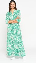 LOLALIZA Maxi-jurk met bloemenprint - Groen - Maat 44