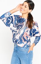 LOLALIZA Trui met marmerprint - Blauw - Maat L/XL