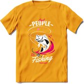 Cool People Do Fishing - Vissen T-Shirt | Roze | Grappig Verjaardag Vis Hobby Cadeau Shirt | Dames - Heren - Unisex | Tshirt Hengelsport Kleding Kado - Geel - XXL