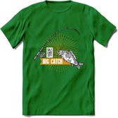 Big Catch - Vissen T-Shirt | Grappig Verjaardag Vis Hobby Cadeau Shirt | Dames - Heren - Unisex | Tshirt Hengelsport Kleding Kado - Donker Groen - XL