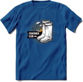 Fishing Boots - Vissen T-Shirt | Grappig Verjaardag Vis Hobby Cadeau Shirt | Dames - Heren - Unisex | Tshirt Hengelsport Kleding Kado - Donker Blauw - M