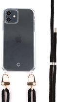 Coverzs Transparant case met zwart koord voor geschikt voor Apple iPhone