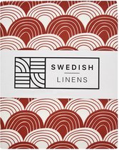 Swedish Linens - Kussensloop Rainbows (60x70 cm) - Kussensloop - Burgundy