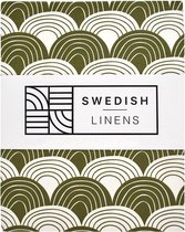 Swedish Linens - Kussensloop Rainbows (60x70 cm) - Kussensloop - Olive Green