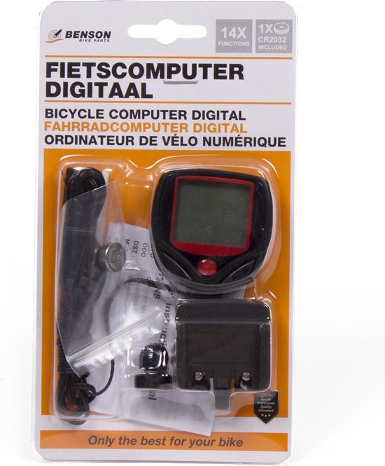 Benson Fietscomputer met draad - 14 functies - groot lcd-display - zwart van Benson — afbeelding 2
