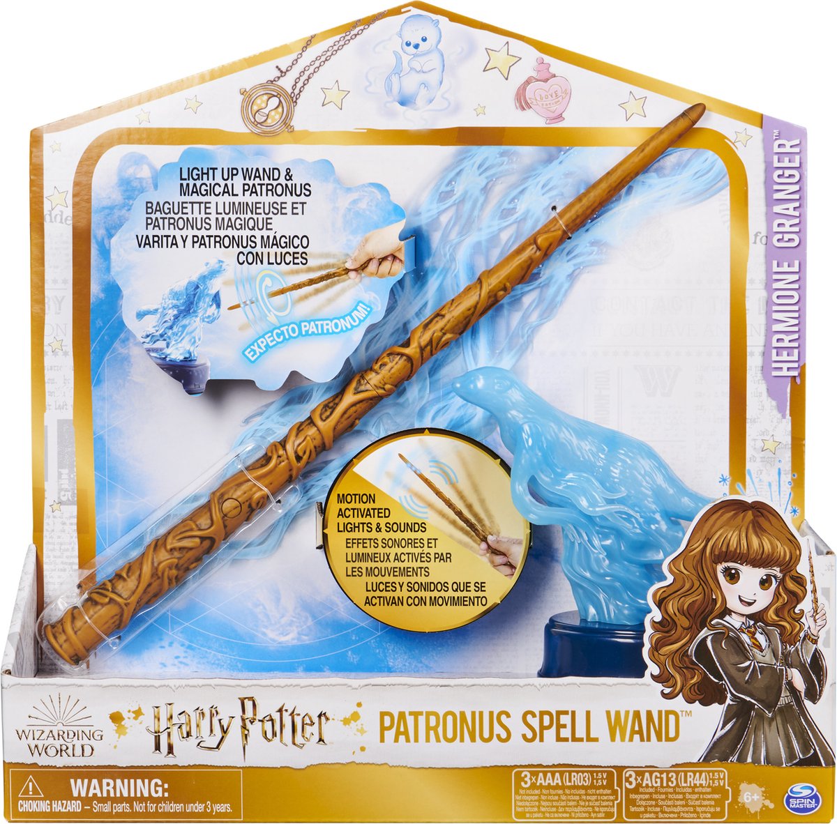 Baguette Magique Hermione Granger - Wizarding World - Effet Patronus &  Tremblement - 30 cm