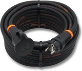 Verlengsnoer - 15 meter - 3G2.5 - Neopreen - IP44 - Randaarde - Oranje polyamide stekkers