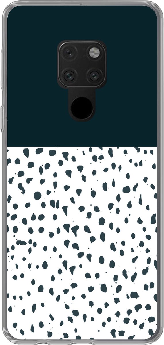 Telefoonhoesje Geschikt voor Huawei P40 Lite hoesje - Stippen - Zwart - Wit - Siliconen Telefoonhoesje Telefoonhoesje