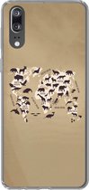 Coque Huawei P20 - Wereldkaart - Animaux - Marron - Coque de Téléphone en Siliconen
