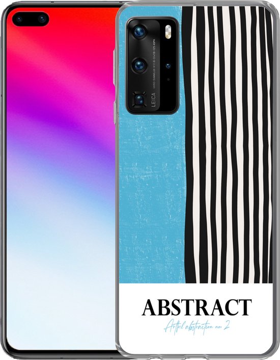 Coque de téléphone compatible avec Huawei P40 Pro - Design - Blauw - Zwart - Wit - Coque en Siliconen