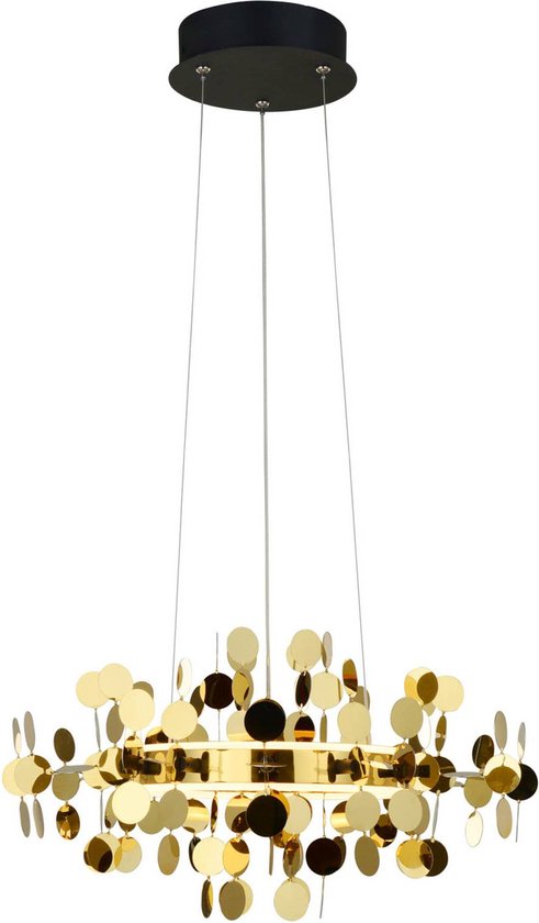 Lucande - Hanglampen- met dimmer - 1licht - ijzer, aluminium, kunststof - H: 24 cm - zwart, messing - Inclusief lichtbron