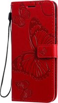 Mobigear Telefoonhoesje geschikt voor Samsung Galaxy A71 Hoesje | Mobigear Butterfly Bookcase Portemonnee | Pasjeshouder voor 2 Pasjes | Telefoonhoesje voor Pinpas / OV Kaart / Rijbewijs - Rood