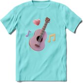 Valentijn muziek T-Shirt | Grappig gitaar Valentijnsdag Cadeautje voor Hem en Haar | Dames - Heren - Unisex | Kleding Cadeau | - Licht Blauw - L