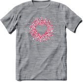 Valentijn Hart T-Shirt | Grappig Valentijnsdag Cadeautje voor Hem en Haar | Dames - Heren - Unisex | Kleding Cadeau | - Donker Grijs - Gemaleerd - M