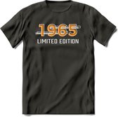 1965 Limited Edition T-Shirt | Goud - Zilver | Grappig Verjaardag en Feest Cadeau Shirt | Dames - Heren - Unisex | Tshirt Kleding Kado | - Donker Grijs - S