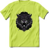 Tijger - Dieren Mandala T-Shirt | Paars | Grappig Verjaardag Zentangle Dierenkop Cadeau Shirt | Dames - Heren - Unisex | Wildlife Tshirt Kleding Kado | - Groen - 3XL