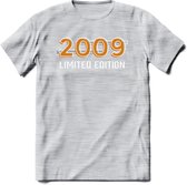 2009 Limited Edition Lines T-Shirt | Goud - Zilver | Grappig Verjaardag en Feest Cadeau Shirt | Dames - Heren - Unisex | Tshirt Kleding Kado | - Licht Grijs - Gemaleerd - M