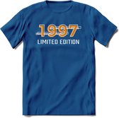 1997 Limited Edition T-Shirt | Goud - Zilver | Grappig Verjaardag en Feest Cadeau Shirt | Dames - Heren - Unisex | Tshirt Kleding Kado | - Donker Blauw - XL