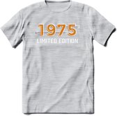 1975 Limited Edition T-Shirt | Goud - Zilver | Grappig Verjaardag en Feest Cadeau Shirt | Dames - Heren - Unisex | Tshirt Kleding Kado | - Licht Grijs - Gemaleerd - S