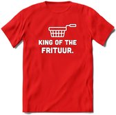 King Of The Frituur - Snack T-Shirt | Grappig Verjaardag Kleding Cadeau | Eten En Snoep Shirt | Dames - Heren - Unisex Tshirt | - Rood - XXL