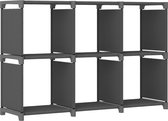 Decoways - Kast met 6 vakken 103x30x72,5 cm stof grijs