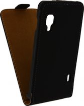 LG Optimus L5 II Hoesje - Mobilize - Ultra Slim Serie - Kunstlederen Flipcase - Zwart - Hoesje Geschikt Voor LG Optimus L5 II