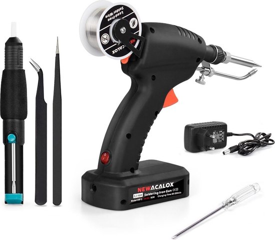 Soldeerboutset Soldeerboutpistoolkit 60W Automatisch Soldeerpistool Handheld Solderen Met Desoldeerpomp, Loodvrije Soldeerdraad(Red Soldering Gun