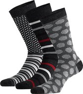 Apollo | Bamboe sokken met motief | Antraciet | 6 Paar | Maat 39/42 | Herensokken | Duurzame sokken | Bamboe | Bamboo