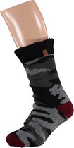 Huissokken heren met anti slip | Rood/Grijs | One size | Fluffy sokken | Slofsokken | Huissokken anti slip | Huisokken | Warme sokken heren | Fleece sokken | Dikke sokken | Bedsokk