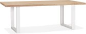 Alterego Eettafel in de stijl van een boomstronk 'BOTANIK' in massieve eik en wit metaal - 200x100 cm
