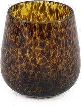 Waxineglaasje luipaard - Kolony - bruin - 10x10x10cm