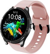 Belesy® Q9 Pro - Smartwatch Dames – Smartwatch Heren - Horloge - 1.28 inch - Kleurenscherm - Stappenteller - Bloeddruk - Hartslag - 75+ Wijzerplaten – Sporten – Zwart - Siliconen - Roze - Kerstcadeau