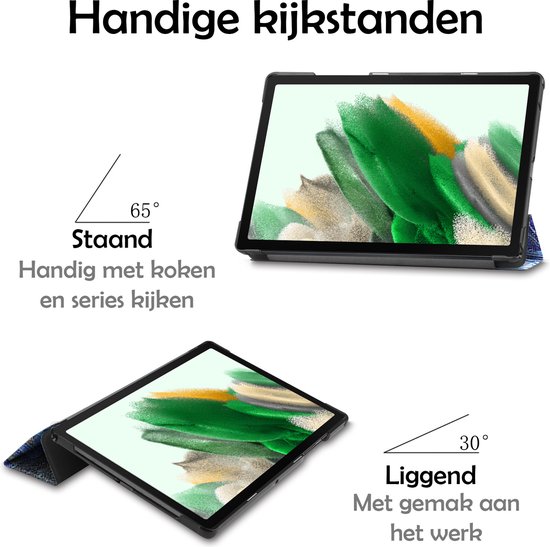 Étui Samsung Galaxy Tab A8 avec motif Ciel étoilé, support de visionnage debout et couché.